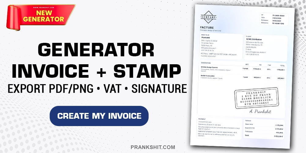 free online invoice generator, create invoice A4, invoice template, receipt generator, invoice stamp online
