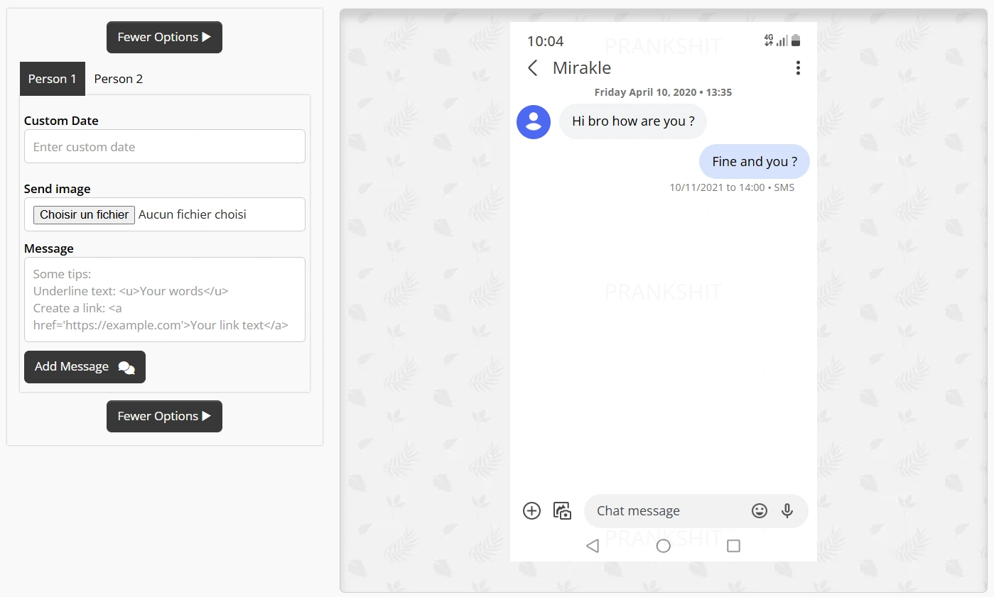 Fake Text Message Generator