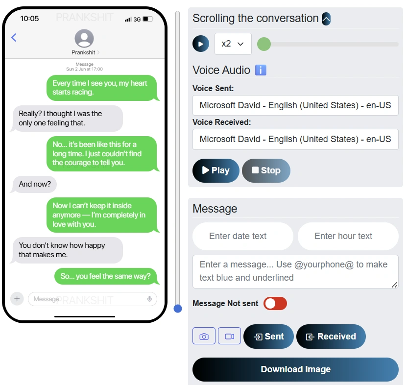Fake Text Message iPhone screenshot