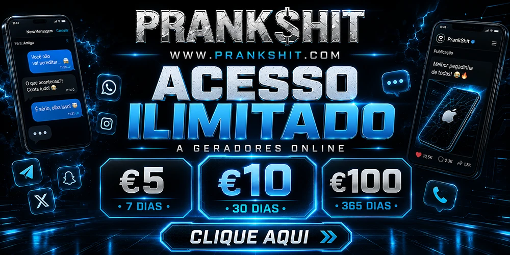 acceso ilimitado a Prankshit, generadores de bromas premium, generador de conversaciones falsas, generador de mensajes falsos, generador de llamadas falsas, herramientas de bromas online, herramientas de bromas ilimitadas, generador de bromas virales, creador de conversaciones falsas, creador de contenido de bromas