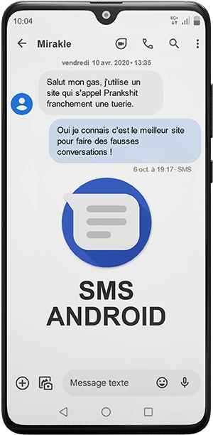 Captura de pantalla falsa de SMS de Android